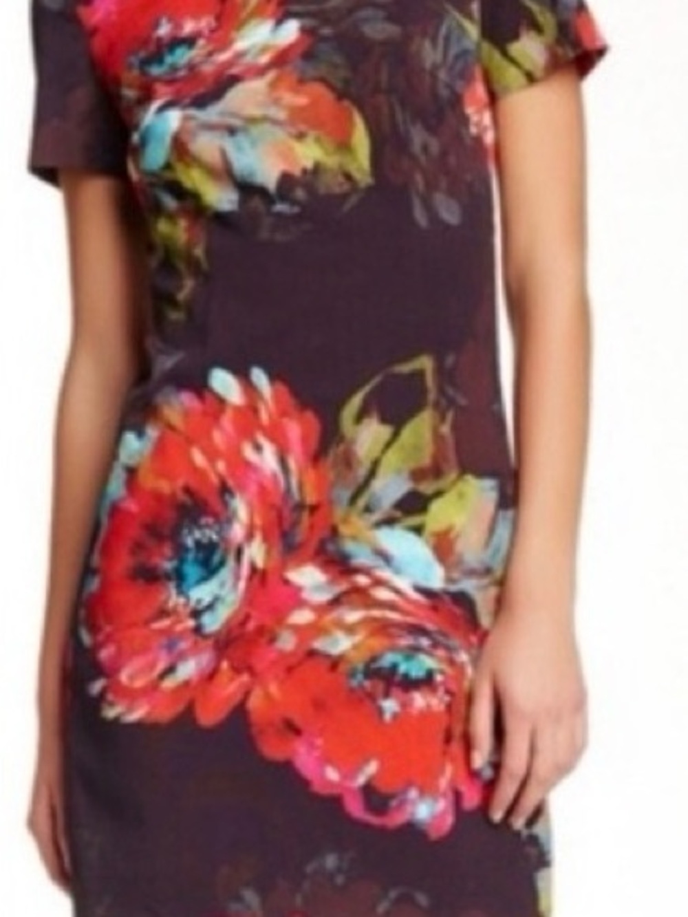 Trina Turk Natasha Floral sheath dress in a bold colorful poppy print